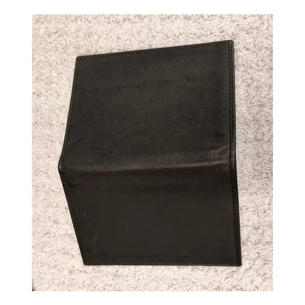 Vintage Coach Black Water Buffalo Leather French Wallet #80660